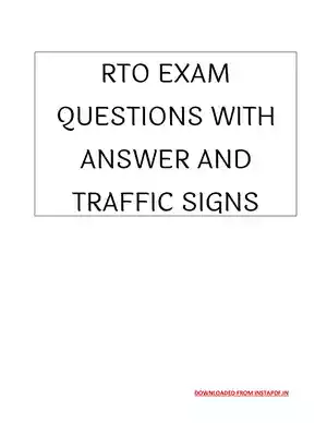 RTO Exam Question PDF