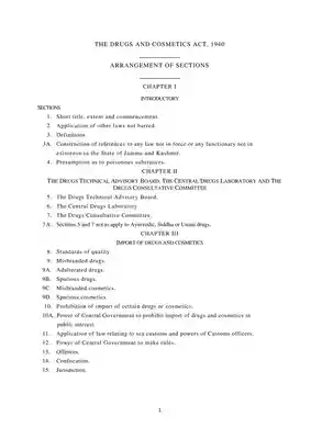 Drug and Cosmetic Act Section List PDF