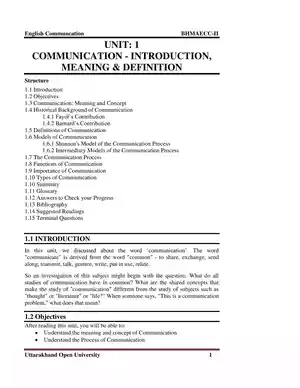 Introduction to Communication PDF