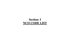 NCO Code List PDF