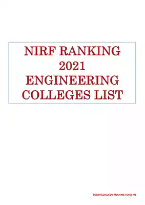 NIRF Ranking 2021 Engineering College PDF