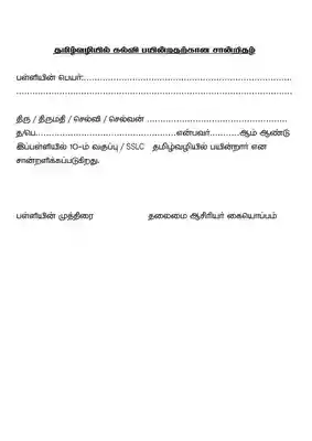 PSTM Certificate for UG Students in Tamil PDF