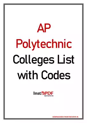 AP Polytechnic Colleges List with Codes 2021 PDF