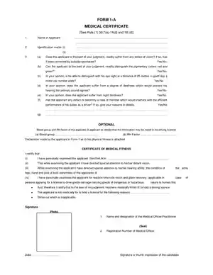 Medical Certificate Form PDF Download