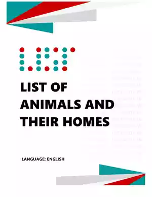 List of Animals and Their Home PDF