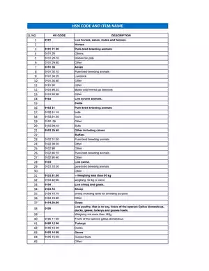HSN Code List PDF 