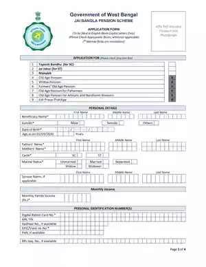 Joy Bangla Pension Application Form 2022