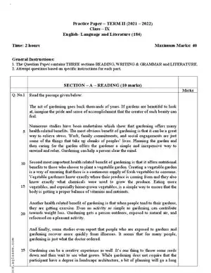 9th Class English Question Paper 2022 PDF 