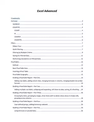 Excel Formula List PDF
