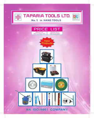 Taparia Tools Products Price List 2020 PDF