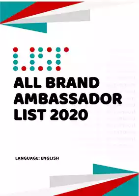 All Brand Ambassador List 2021 PDF 