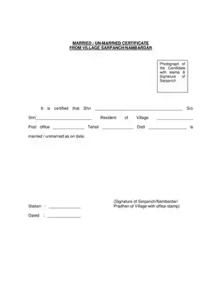 Unmarried Certificate PDF 