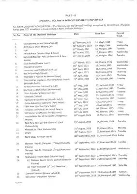 Gujarat Government Optional Holiday List 2023 PDF