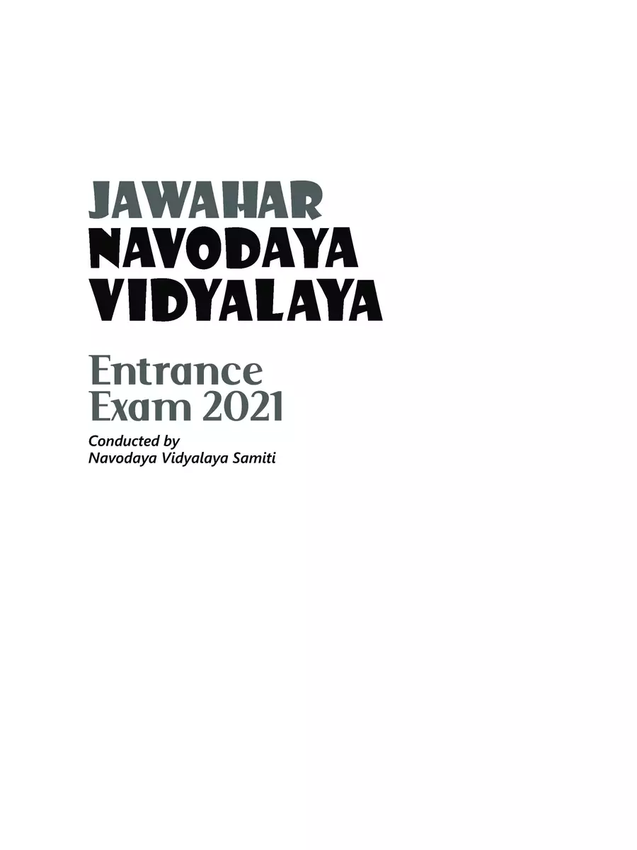 2nd Page of Jawahar Navodaya Vidyalaya Entrance Exam Book Class 6 PDF