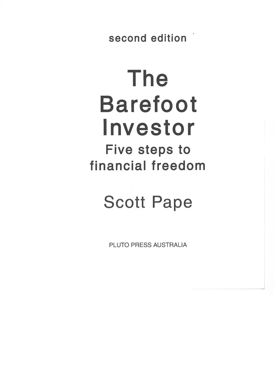 2nd Page of The Barefoot Investor PDF