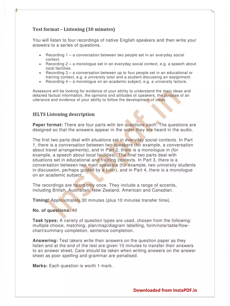 2nd Page of IELTS Syllabus 2023 PDF