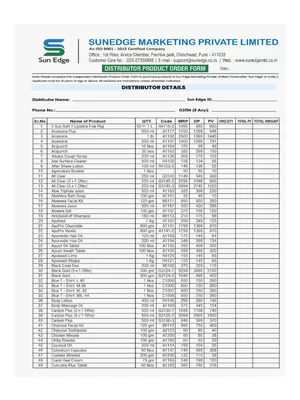 Sunedge Product Price List PDF