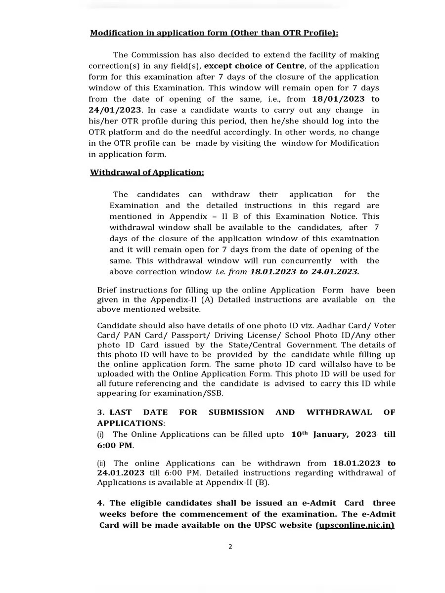 2nd Page of UPSC NDA 2 Notification 2023 PDF