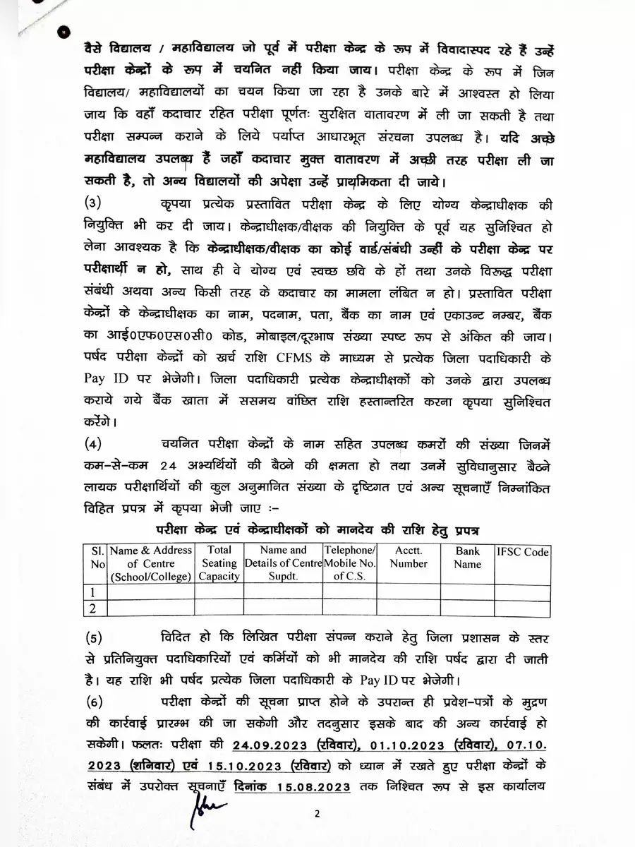 2nd Page of Bihar Police Exam Date 2023 PDF