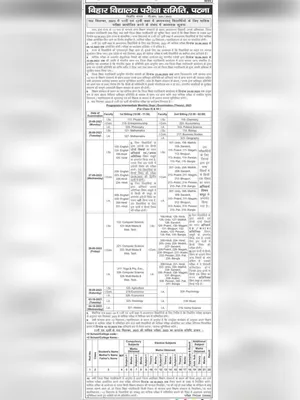 Bihar Board 11th Exam Date 2023 Science PDF